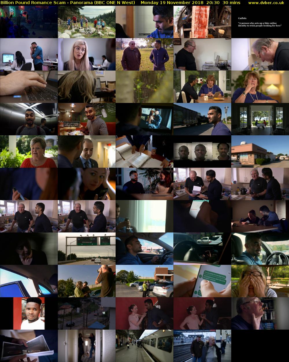 Billion Pound Romance Scam - Panorama (BBC ONE N West) Monday 19 November 2018 20:30 - 21:00