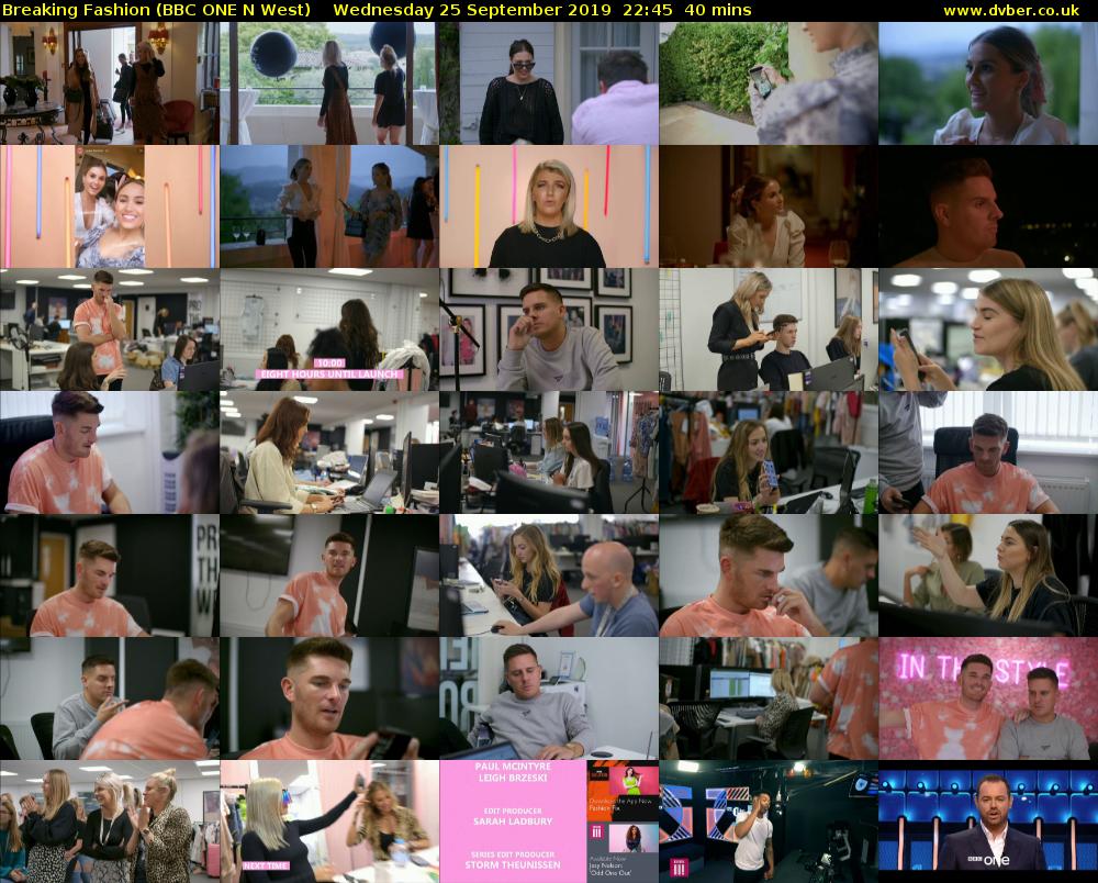 Breaking Fashion (BBC ONE N West) Wednesday 25 September 2019 22:45 - 23:25