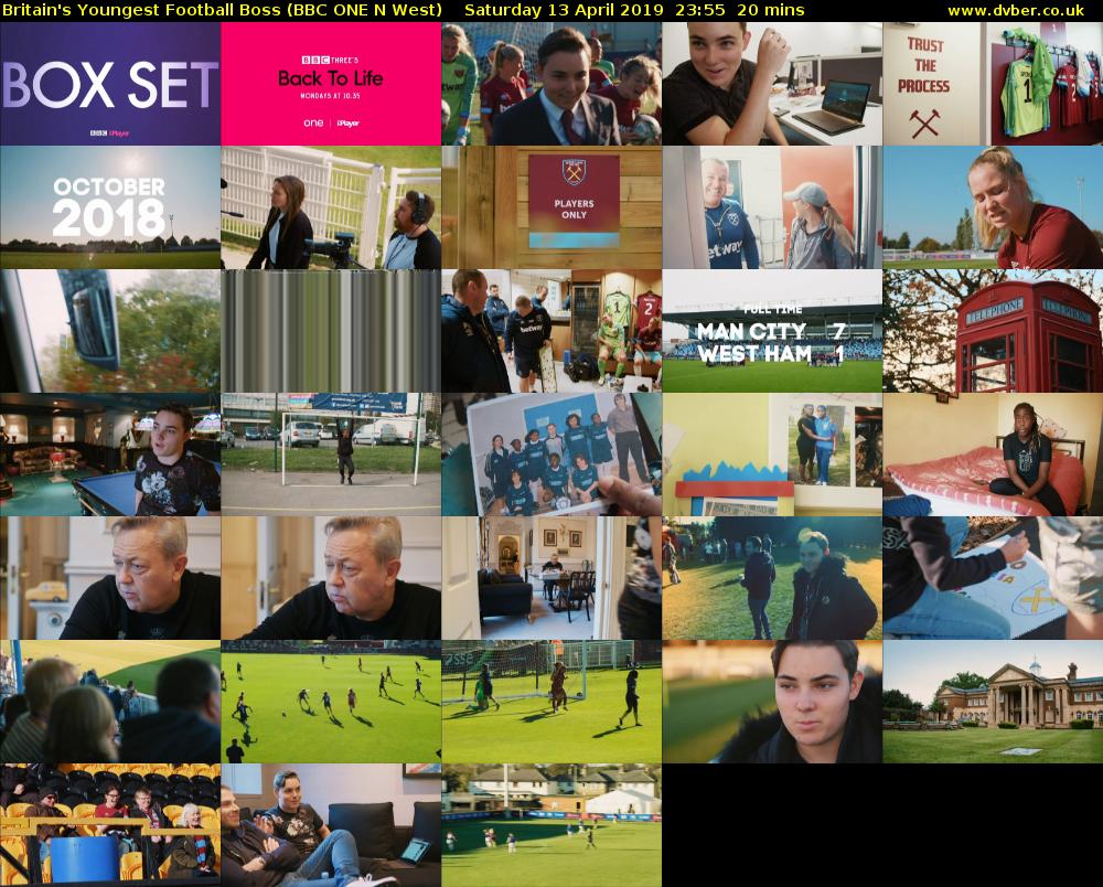 Britain's Youngest Football Boss (BBC ONE N West) Saturday 13 April 2019 23:55 - 00:15