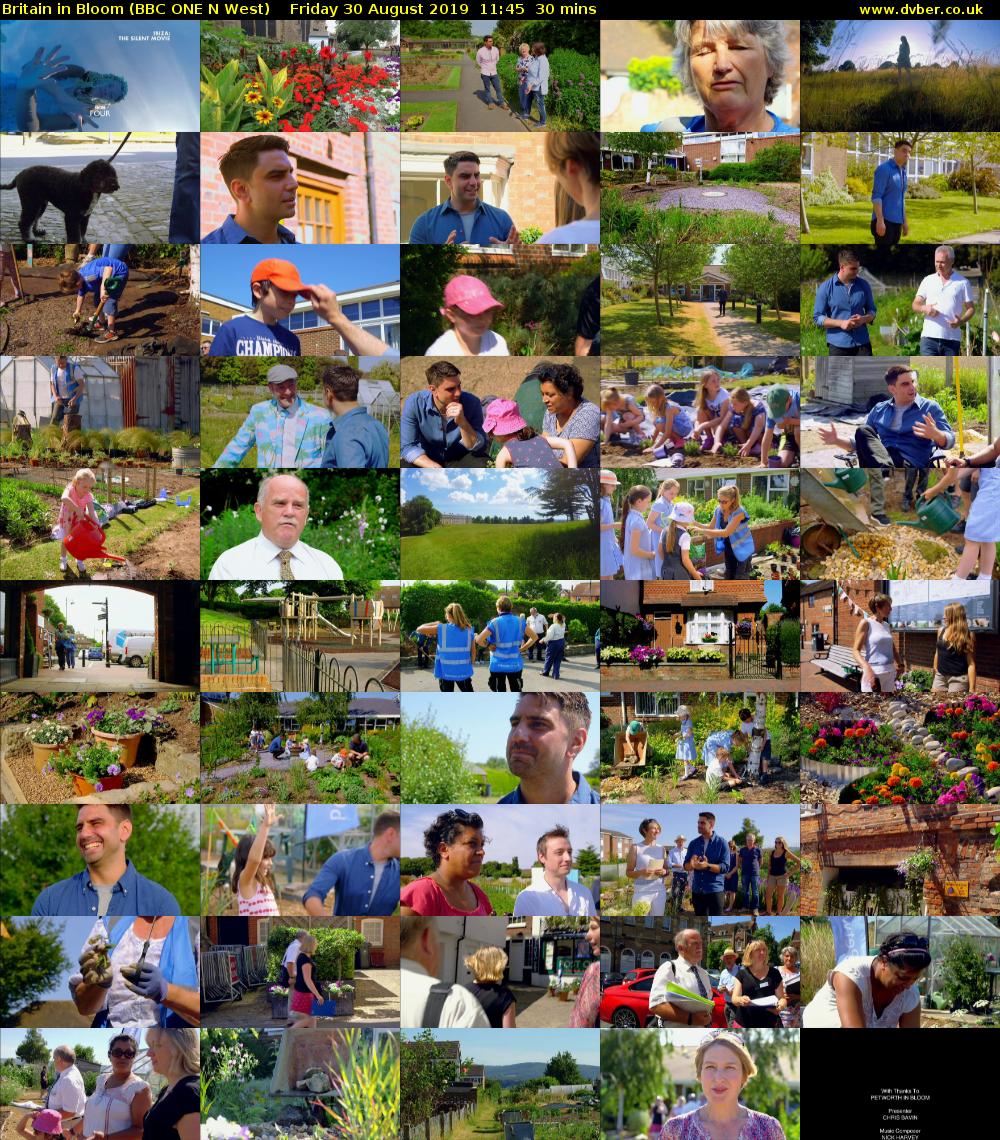 Britain in Bloom (BBC ONE N West) Friday 30 August 2019 11:45 - 12:15