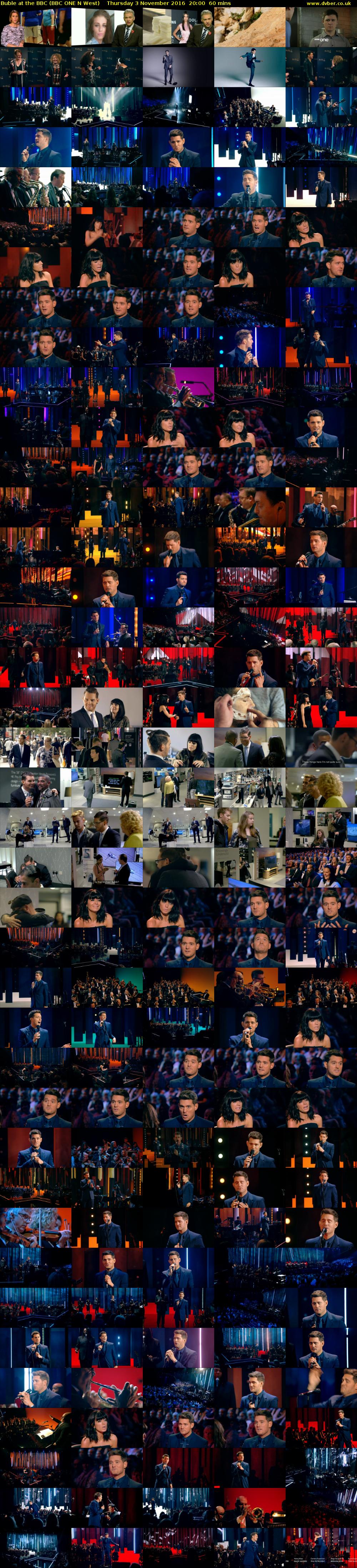 Buble at the BBC (BBC ONE N West) Thursday 3 November 2016 20:00 - 21:00