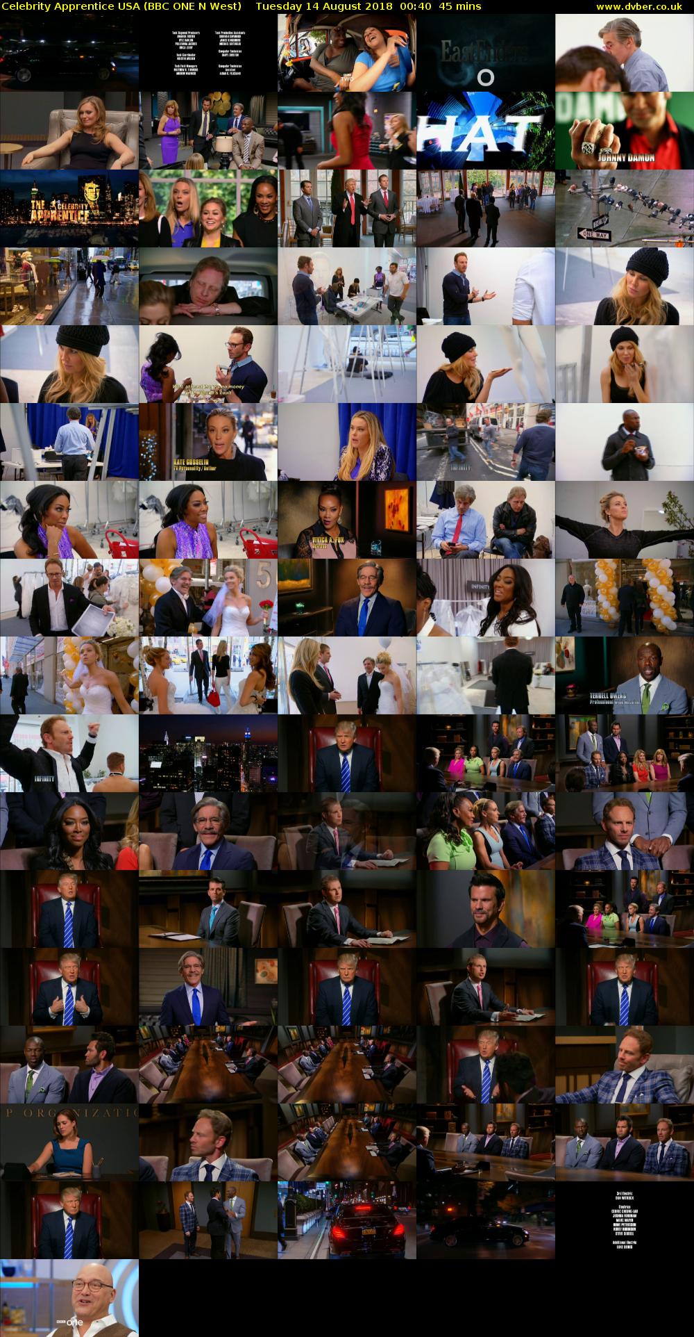 Celebrity Apprentice USA (BBC ONE N West) Tuesday 14 August 2018 00:40 - 01:25