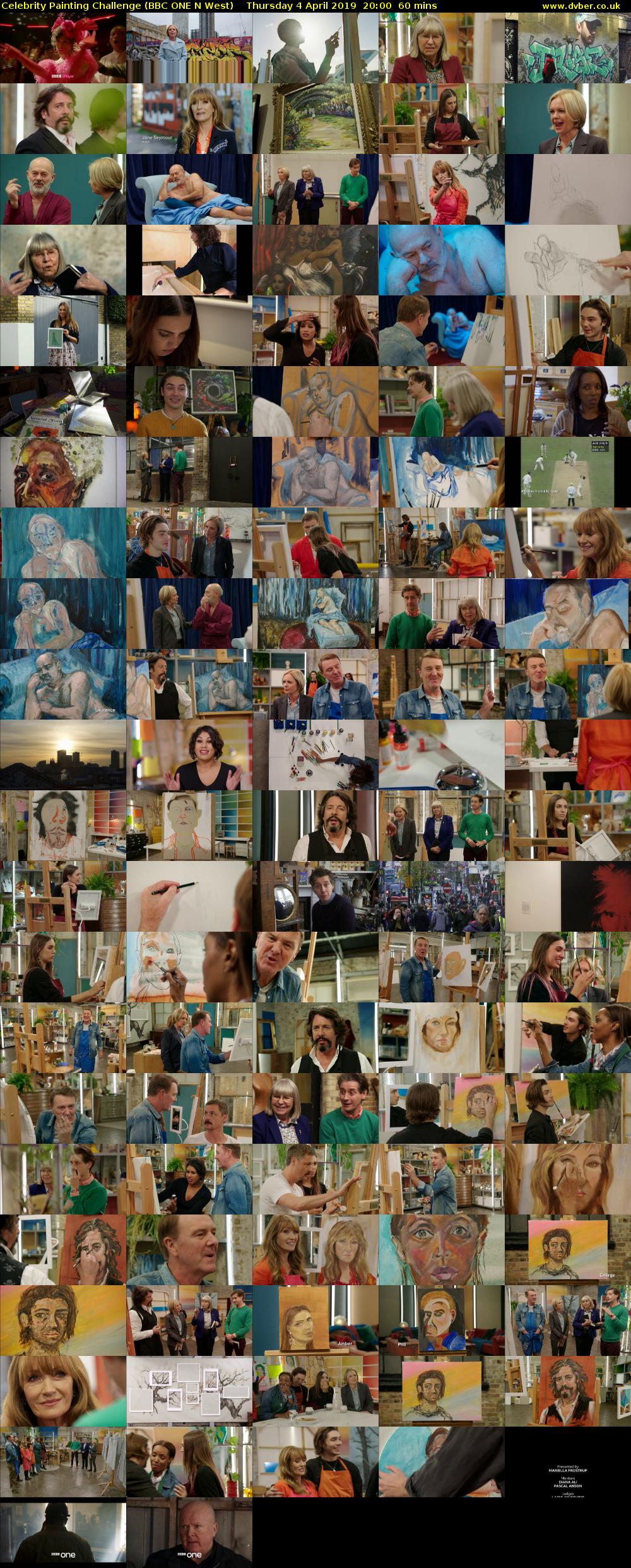 Celebrity Painting Challenge (BBC ONE N West) Thursday 4 April 2019 20:00 - 21:00