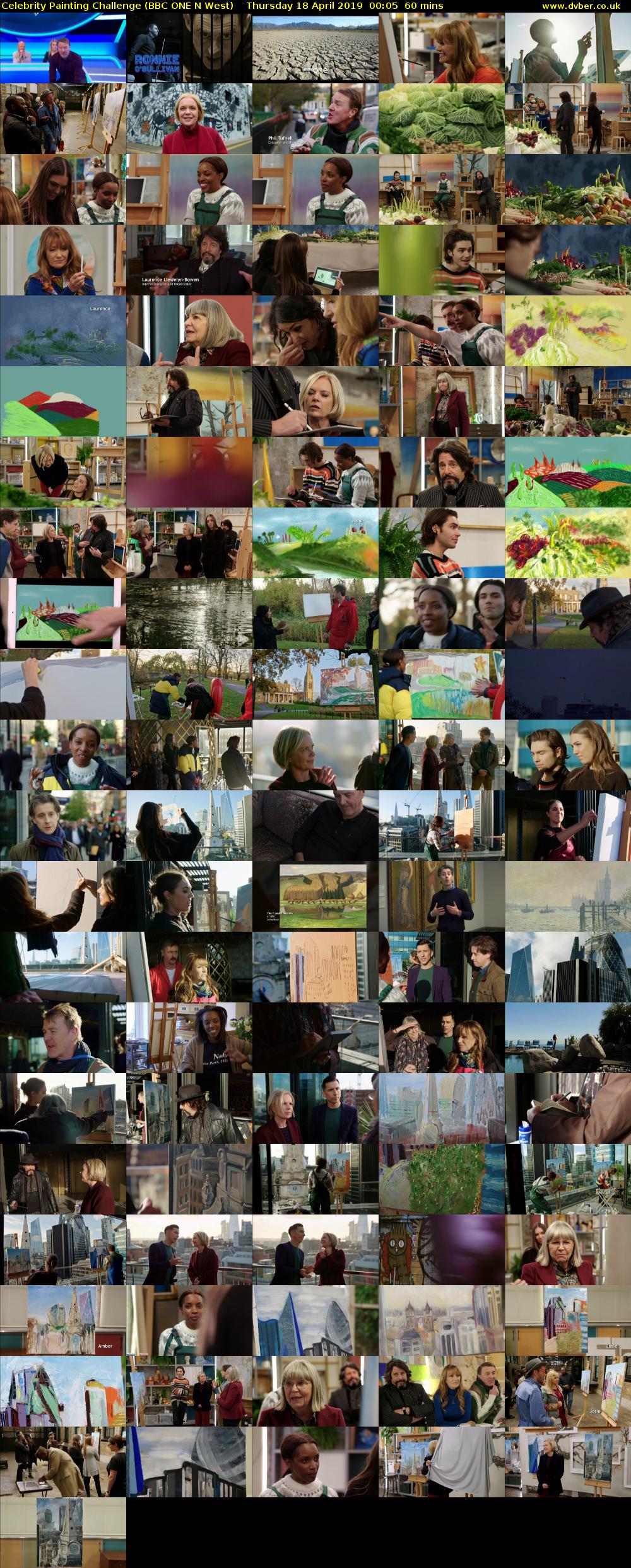Celebrity Painting Challenge (BBC ONE N West) Thursday 18 April 2019 00:05 - 01:05