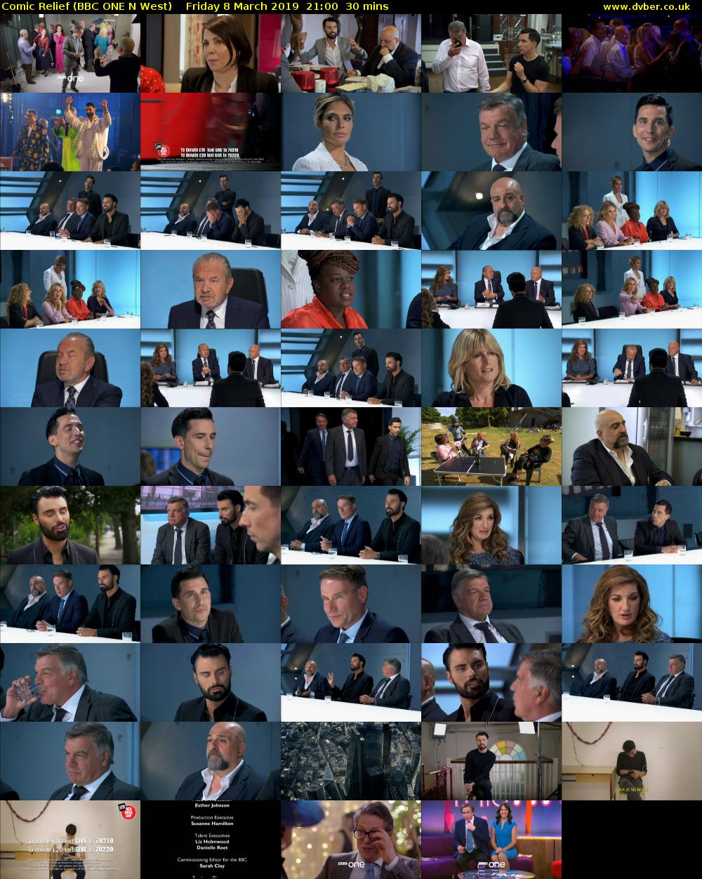 Comic Relief (BBC ONE N West) Friday 8 March 2019 21:00 - 21:30