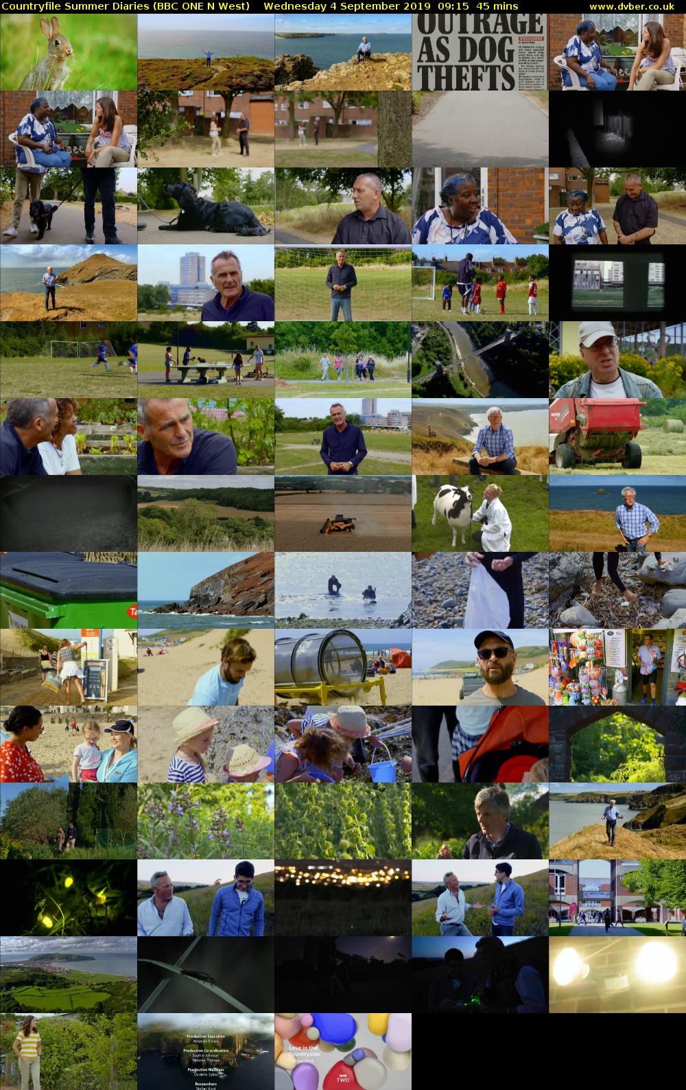 Countryfile Summer Diaries (BBC ONE N West) Wednesday 4 September 2019 09:15 - 10:00