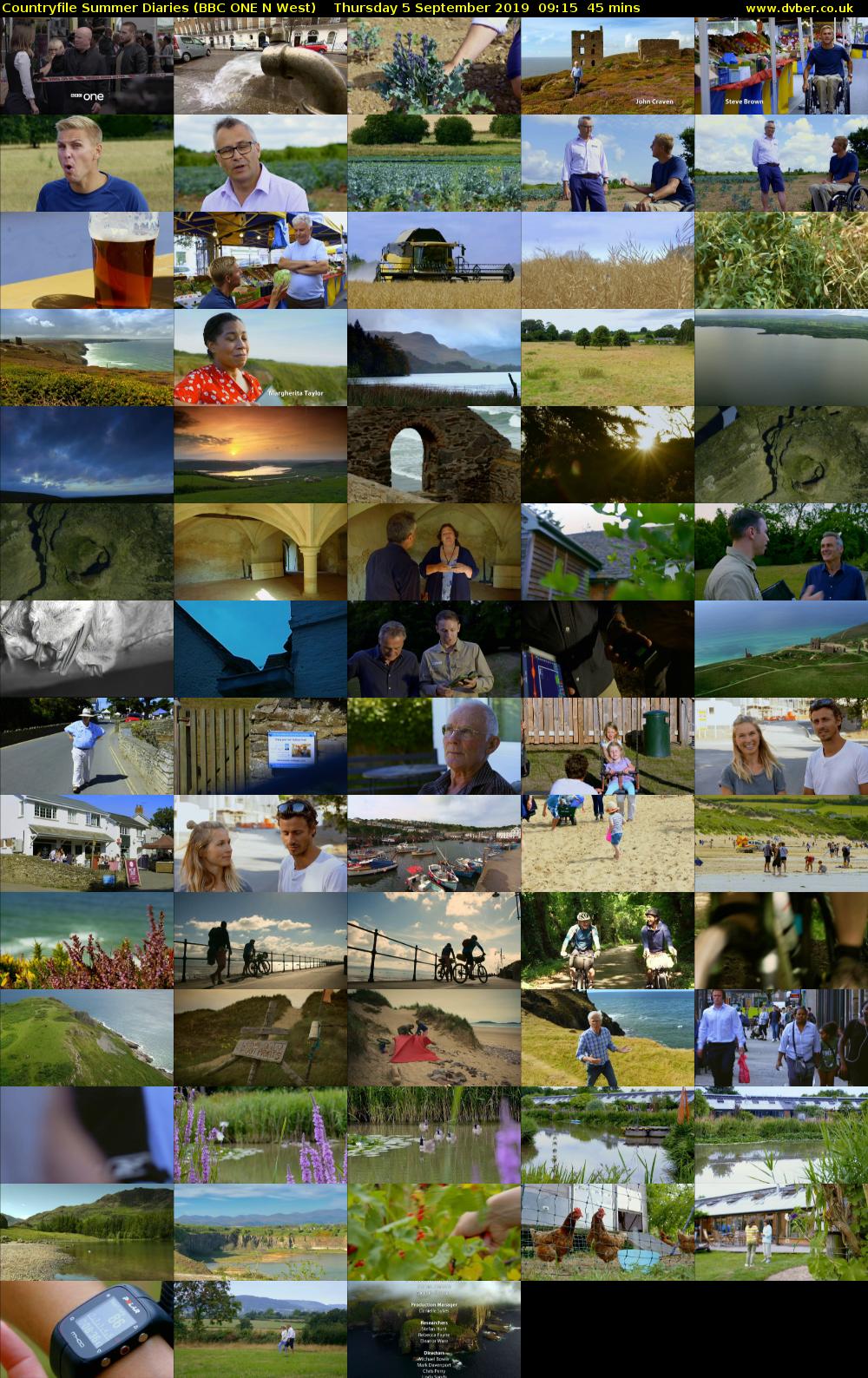 Countryfile Summer Diaries (BBC ONE N West) Thursday 5 September 2019 09:15 - 10:00