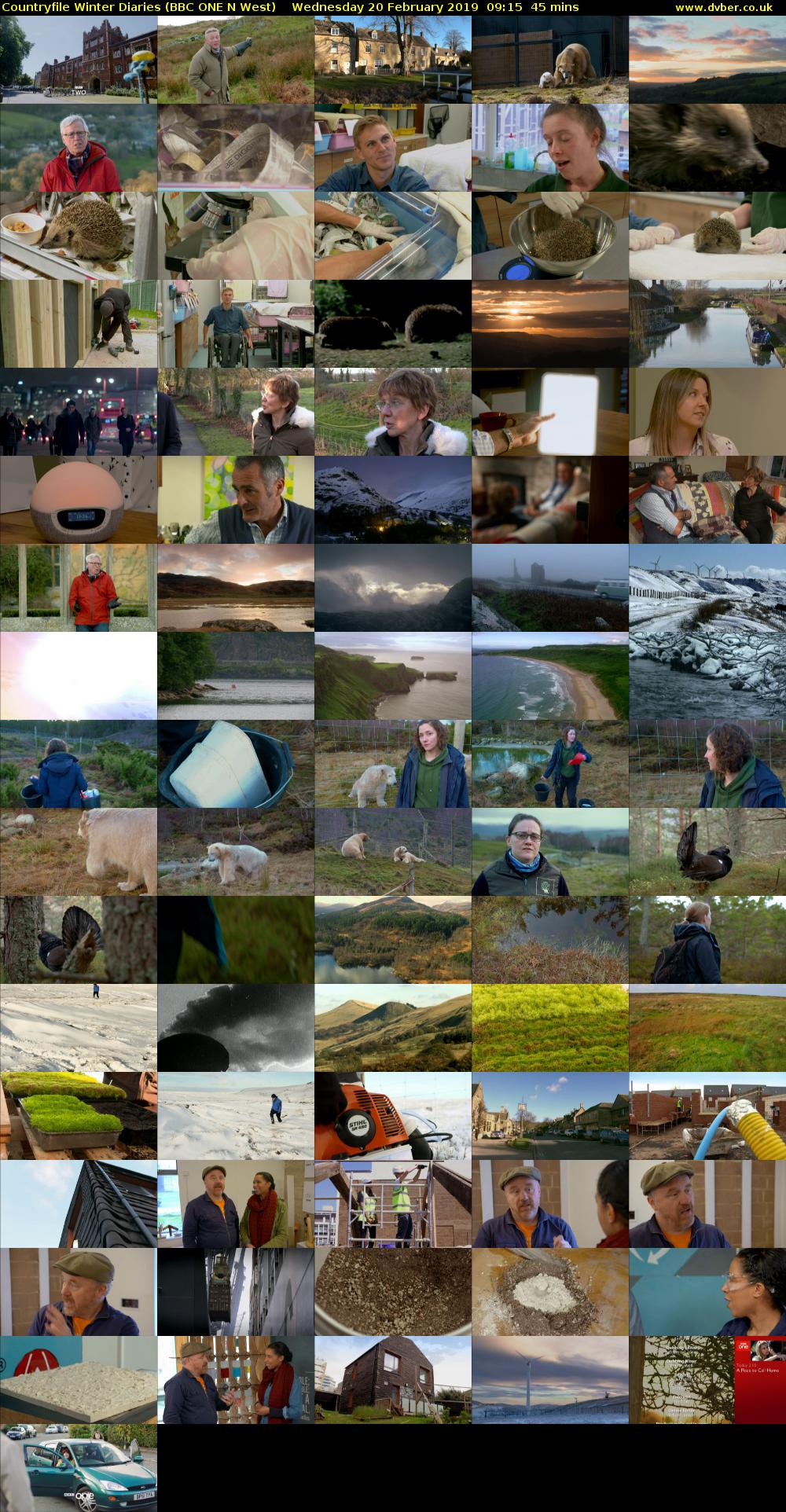 Countryfile Winter Diaries (BBC ONE N West) Wednesday 20 February 2019 09:15 - 10:00