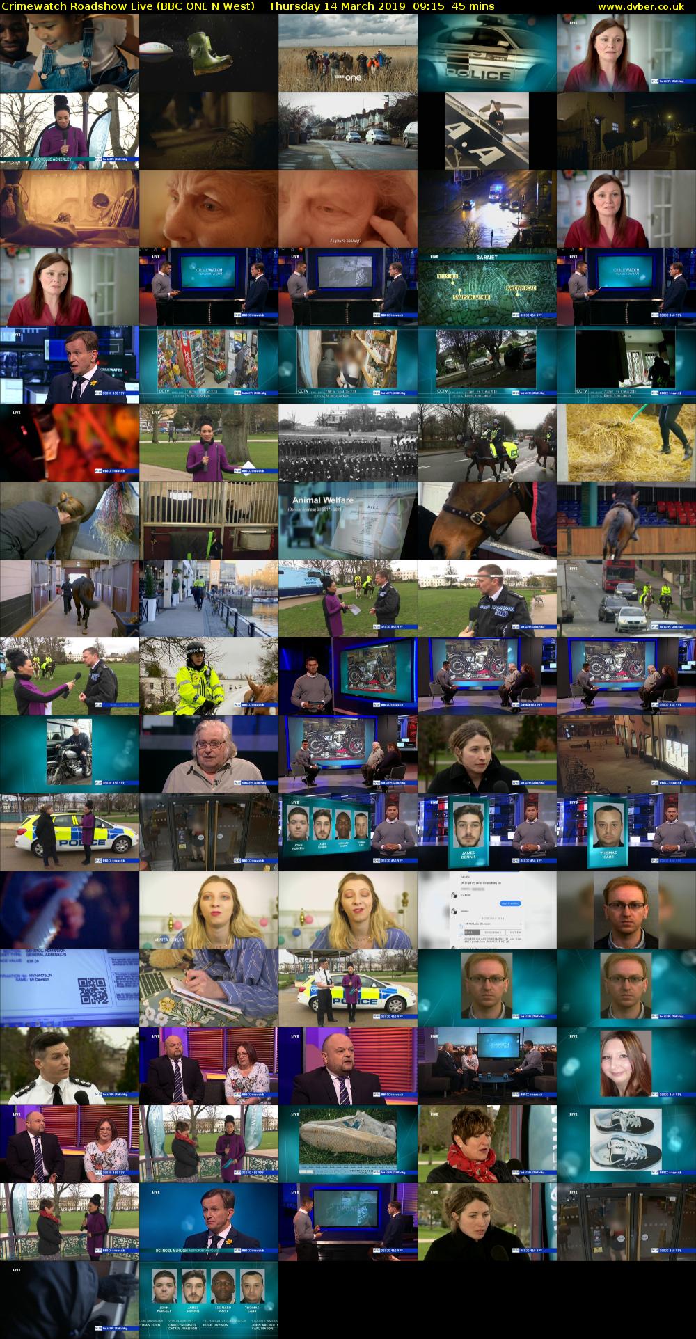 Crimewatch Roadshow Live (BBC ONE N West) Thursday 14 March 2019 09:15 - 10:00