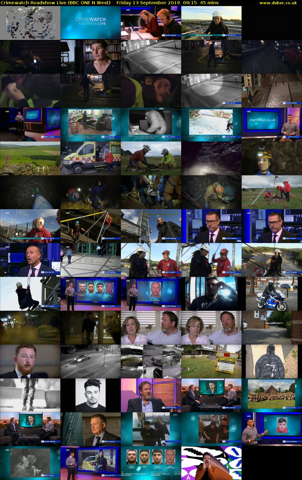 Crimewatch Roadshow Live (BBC ONE N West) Friday 13 September 2019 09:15 - 10:00