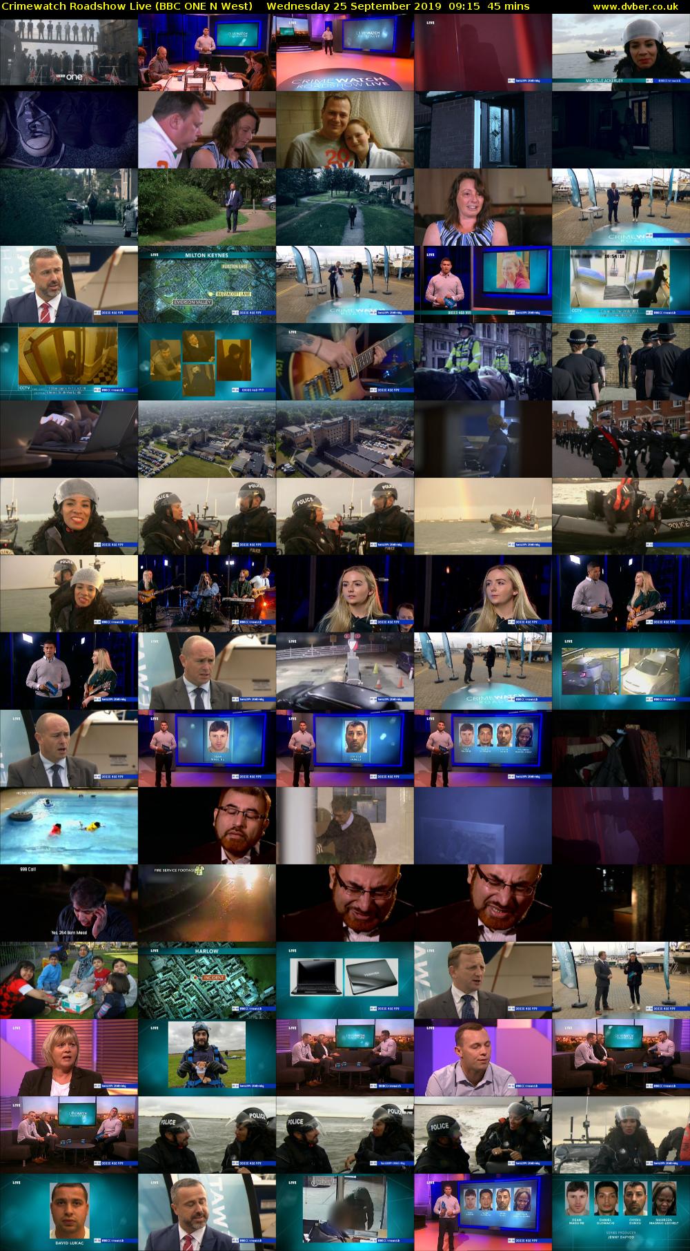 Crimewatch Roadshow Live (BBC ONE N West) Wednesday 25 September 2019 09:15 - 10:00
