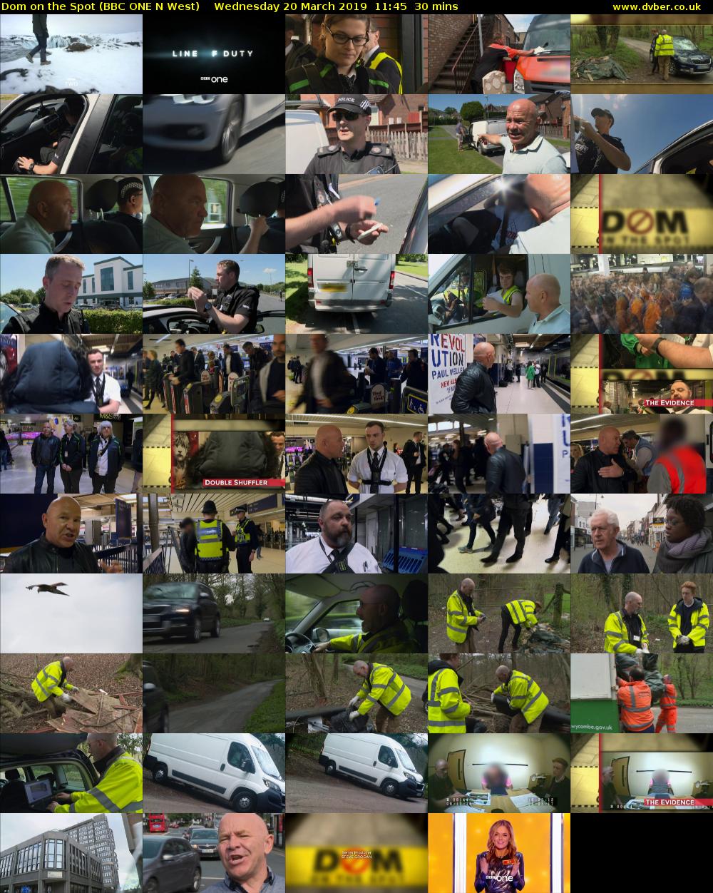 Dom on the Spot (BBC ONE N West) Wednesday 20 March 2019 11:45 - 12:15