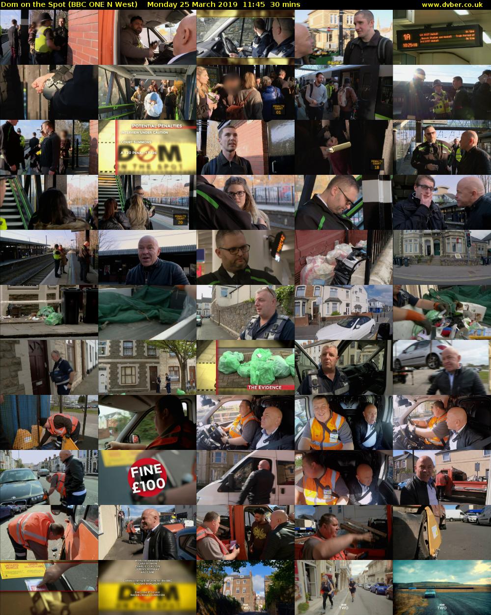 Dom on the Spot (BBC ONE N West) Monday 25 March 2019 11:45 - 12:15