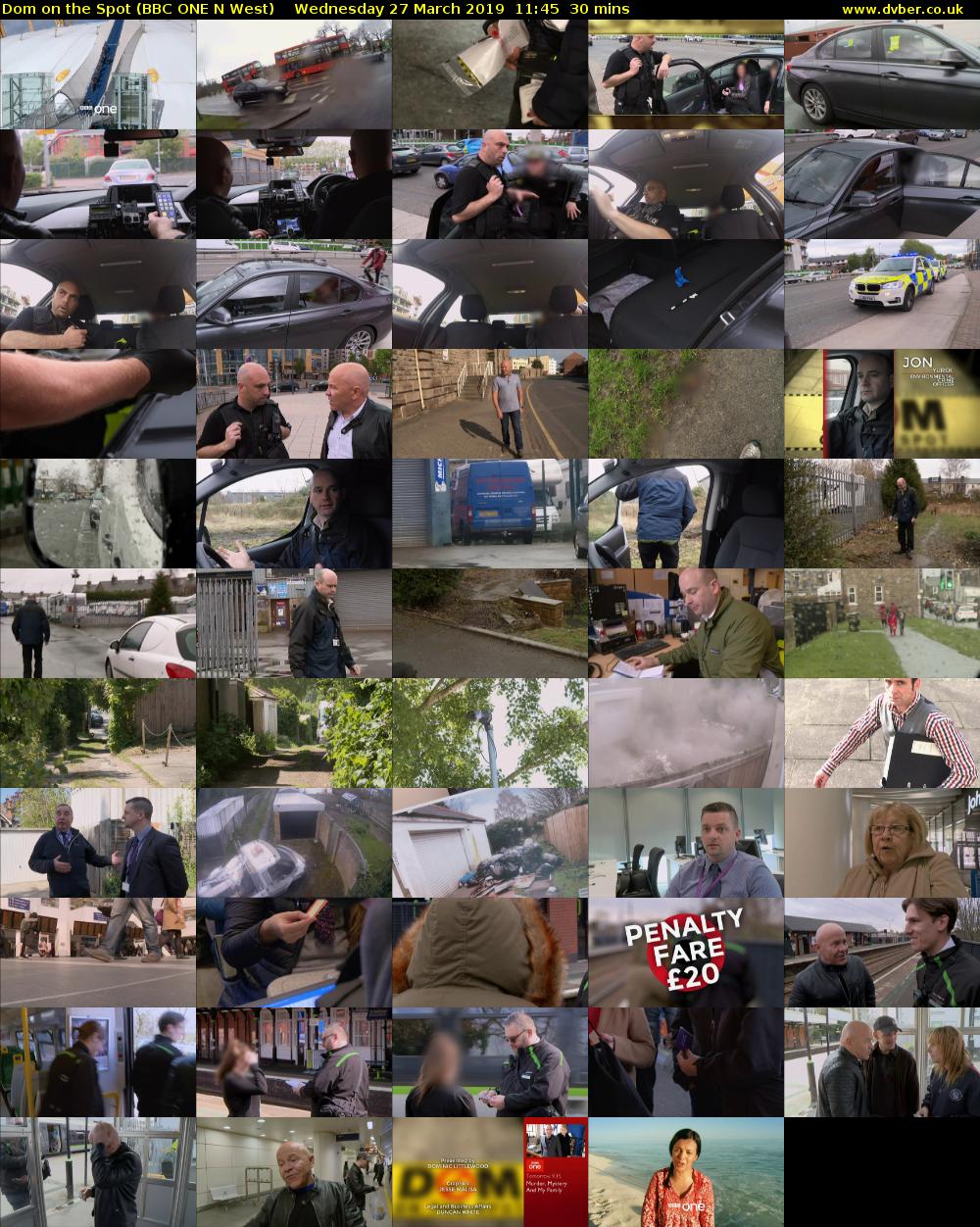 Dom on the Spot (BBC ONE N West) Wednesday 27 March 2019 11:45 - 12:15