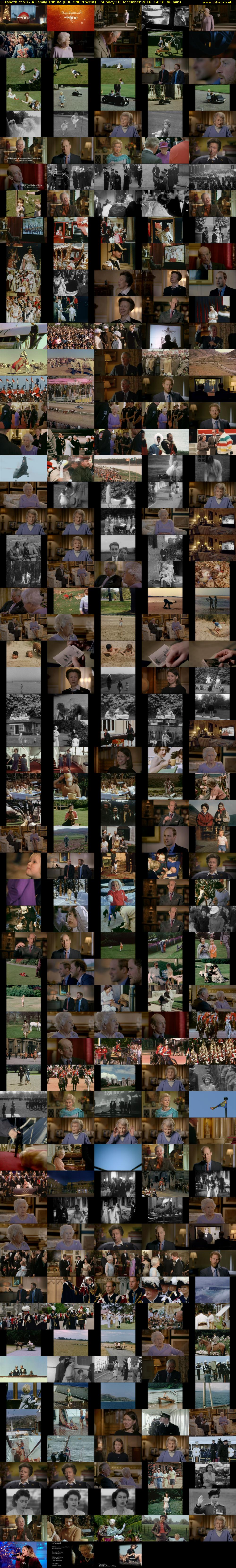 Elizabeth at 90 - A Family Tribute (BBC ONE N West) Sunday 18 December 2016 14:10 - 15:40
