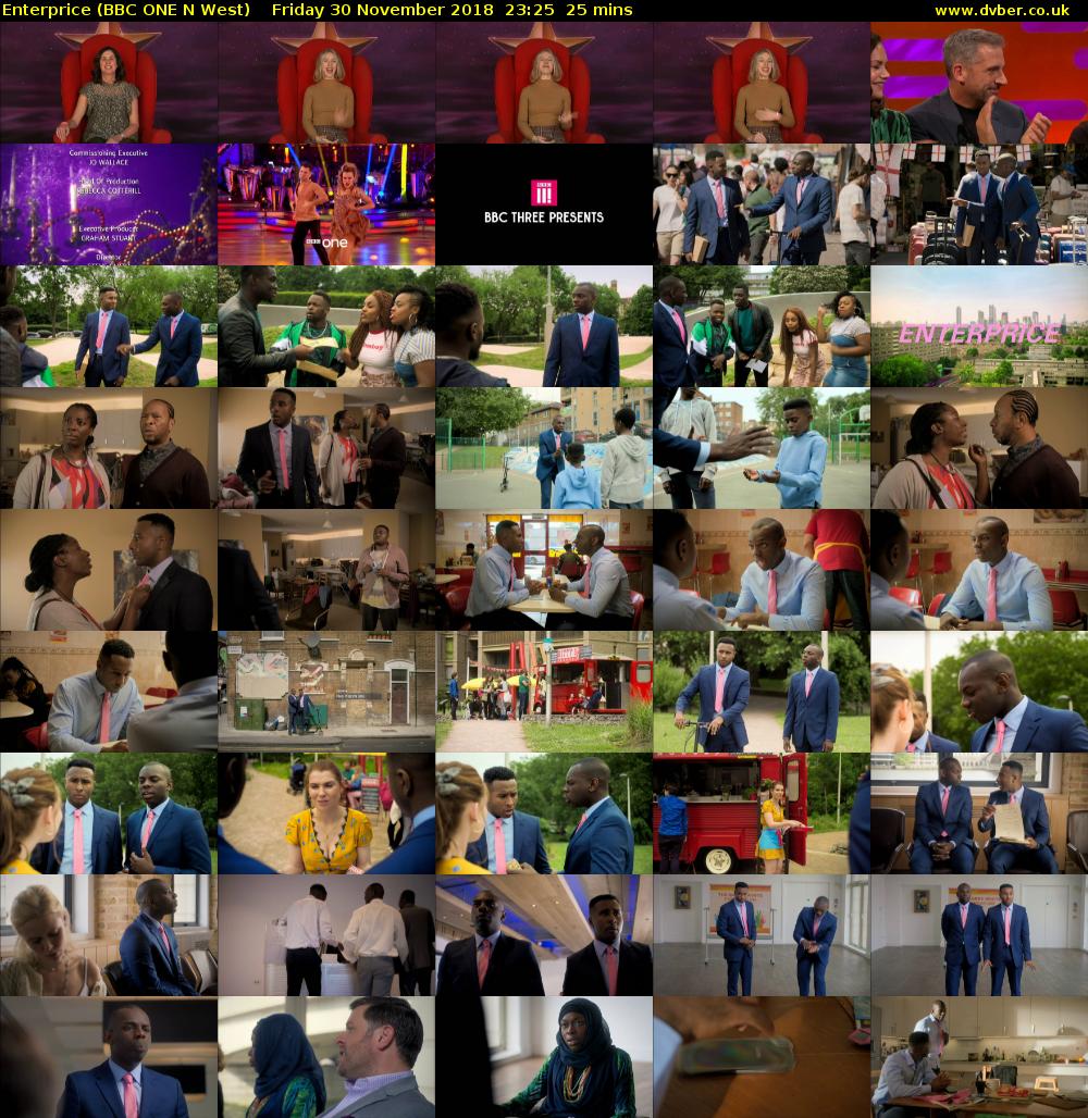 Enterprice (BBC ONE N West) Friday 30 November 2018 23:25 - 23:50