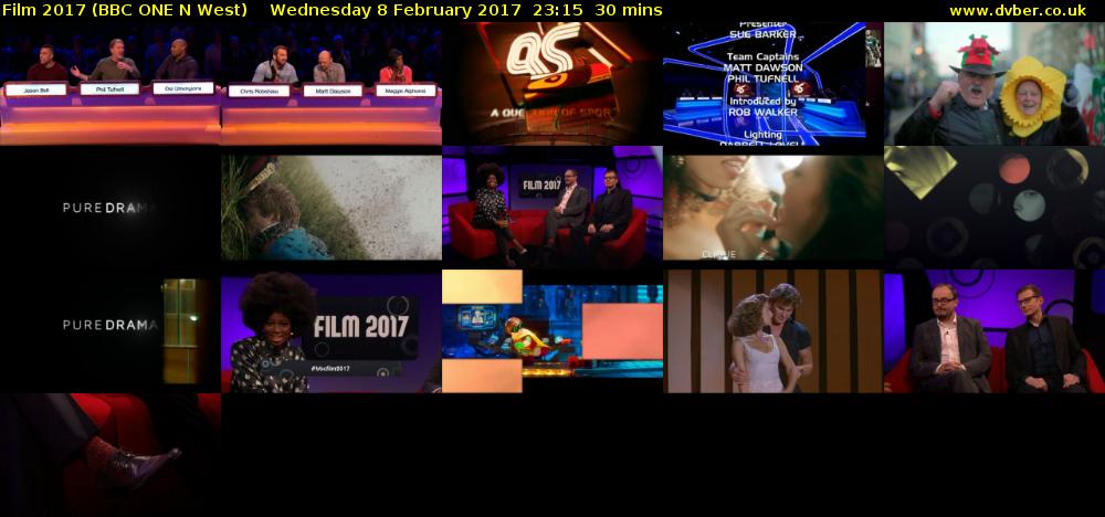 Film 2017 (BBC ONE N West) Wednesday 8 February 2017 23:15 - 23:45