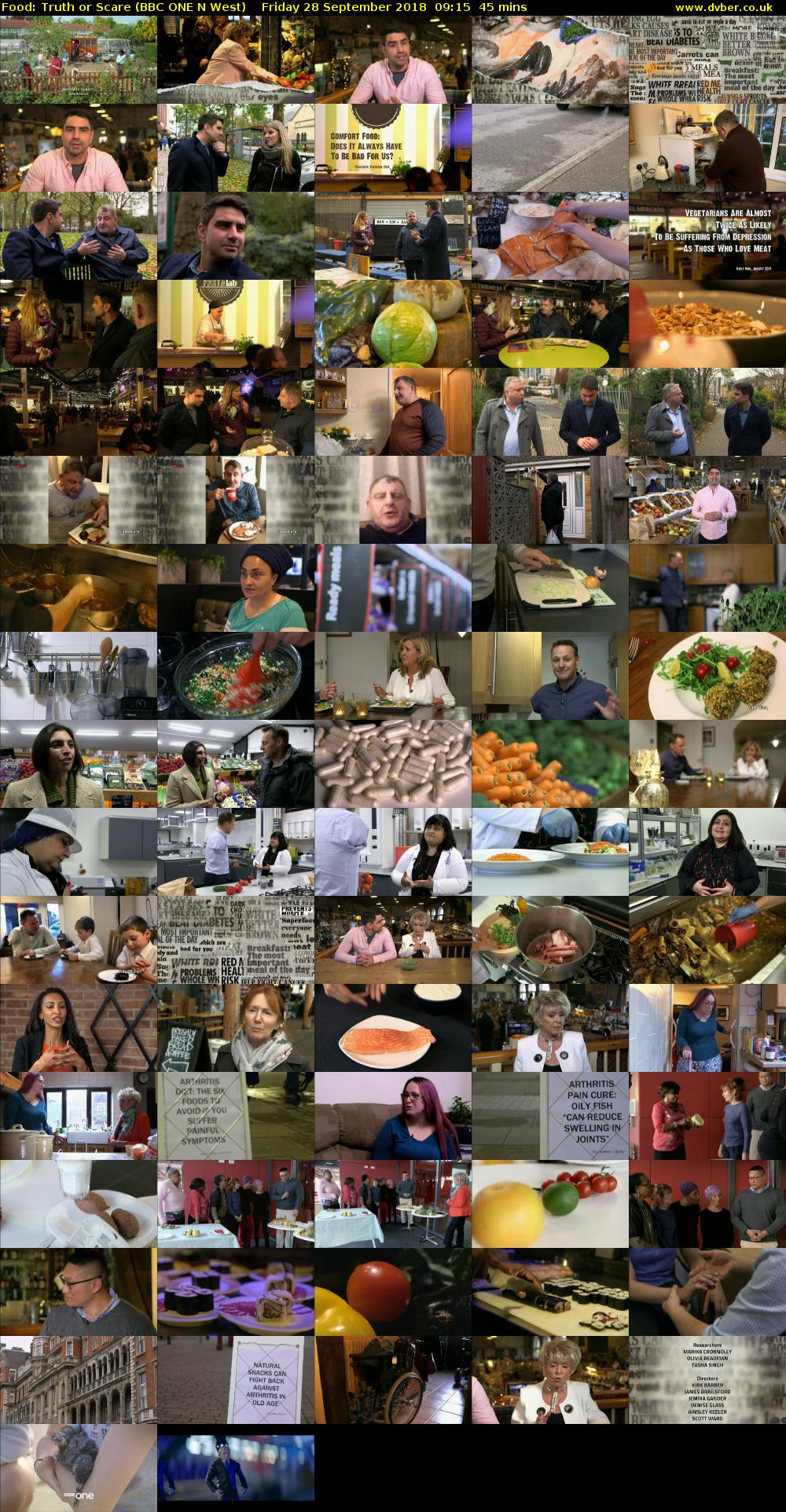 Food: Truth or Scare (BBC ONE N West) Friday 28 September 2018 09:15 - 10:00