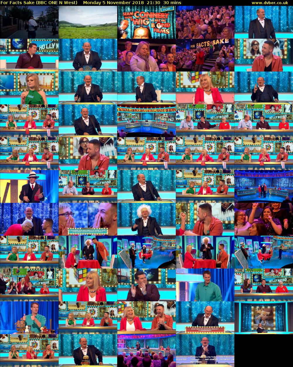 For Facts Sake (BBC ONE N West) Monday 5 November 2018 21:30 - 22:00