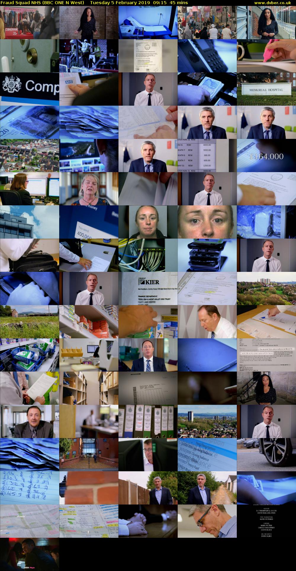 Fraud Squad NHS (BBC ONE N West) Tuesday 5 February 2019 09:15 - 10:00