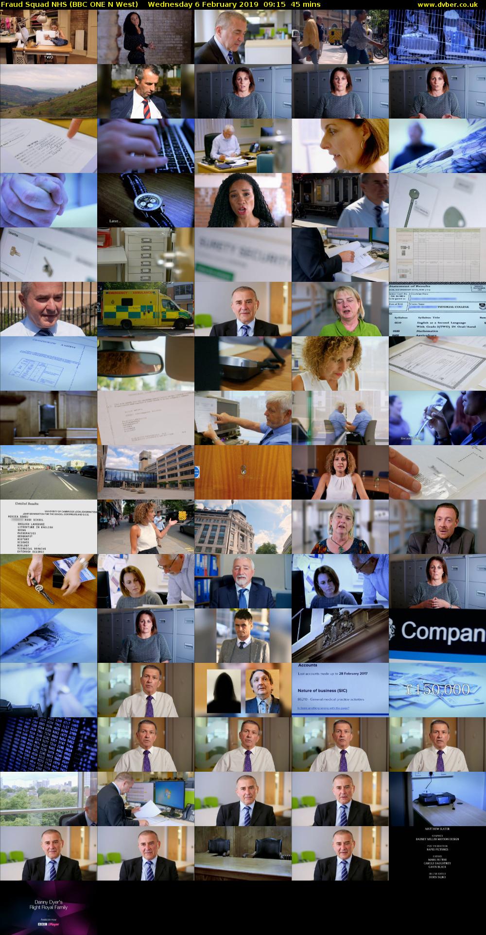 Fraud Squad NHS (BBC ONE N West) Wednesday 6 February 2019 09:15 - 10:00