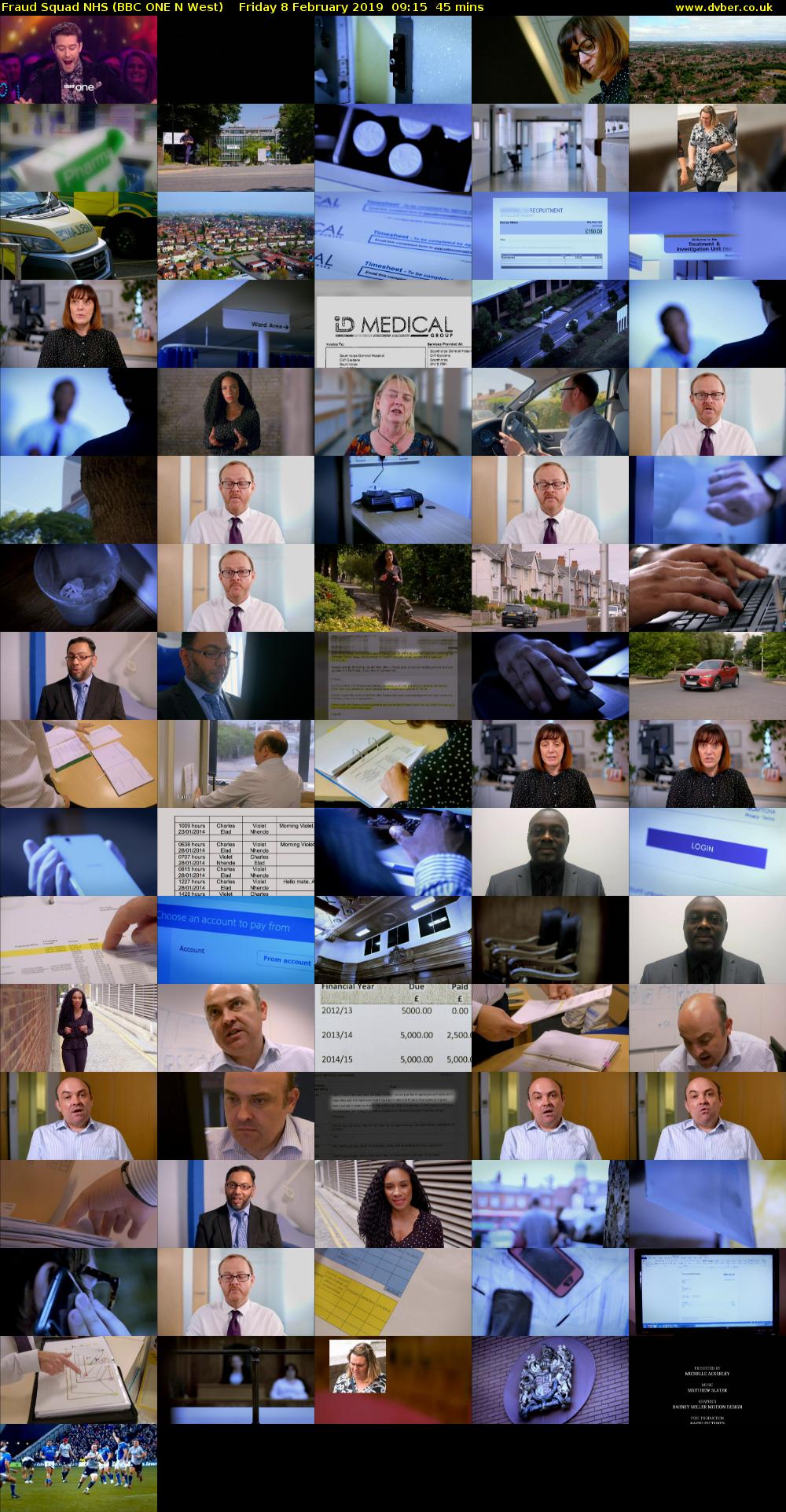 Fraud Squad NHS (BBC ONE N West) Friday 8 February 2019 09:15 - 10:00