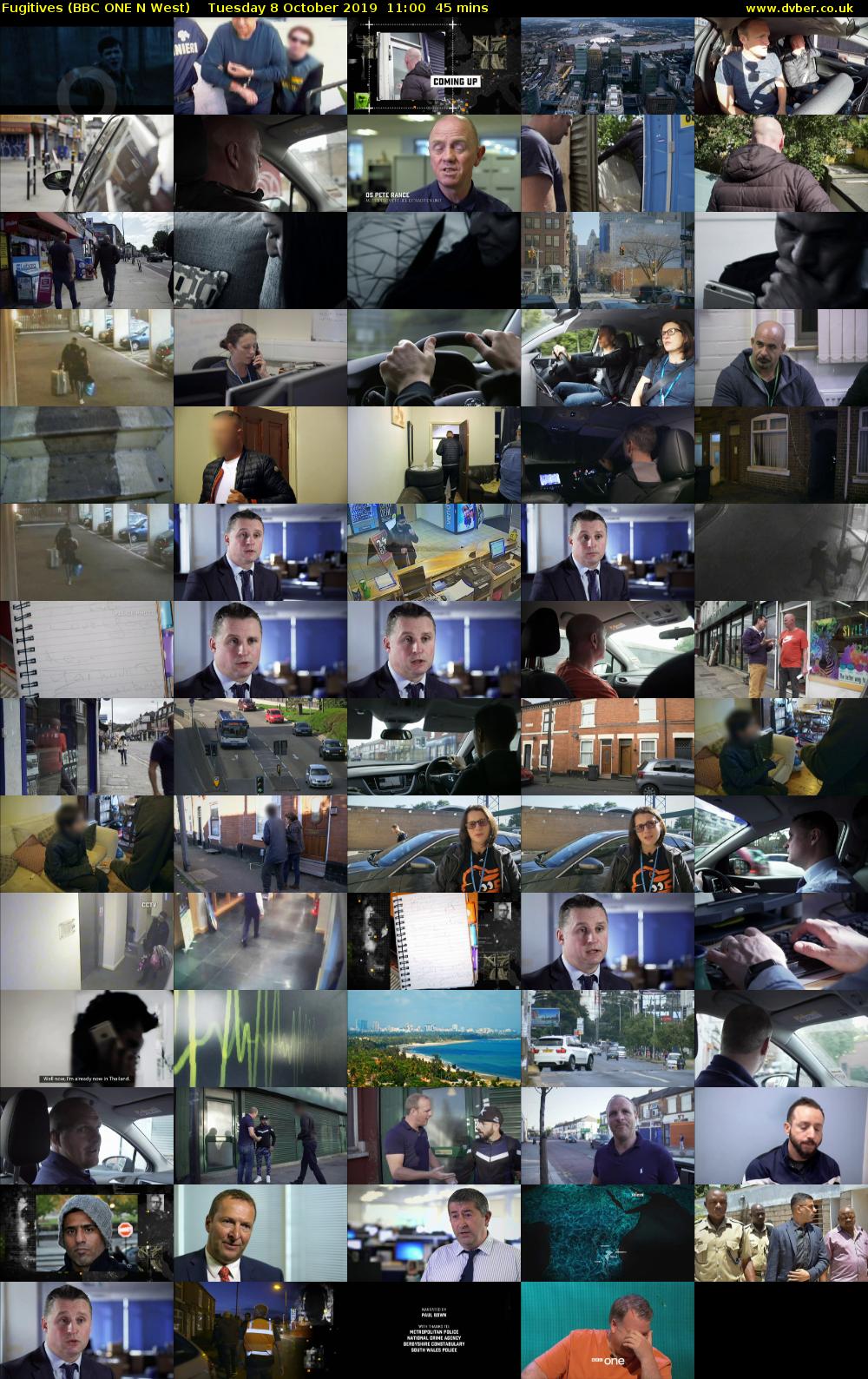 Fugitives (BBC ONE N West) Tuesday 8 October 2019 11:00 - 11:45