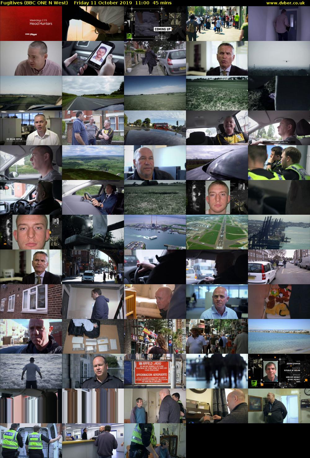 Fugitives (BBC ONE N West) Friday 11 October 2019 11:00 - 11:45
