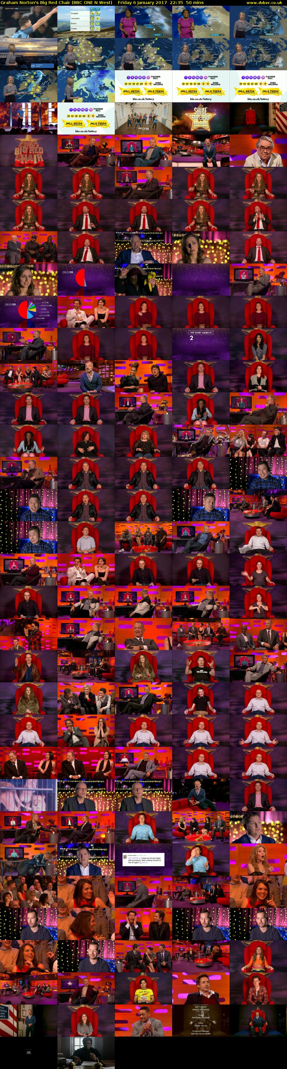 Graham Norton's Big Red Chair (BBC ONE N West) Friday 6 January 2017 22:35 - 23:25