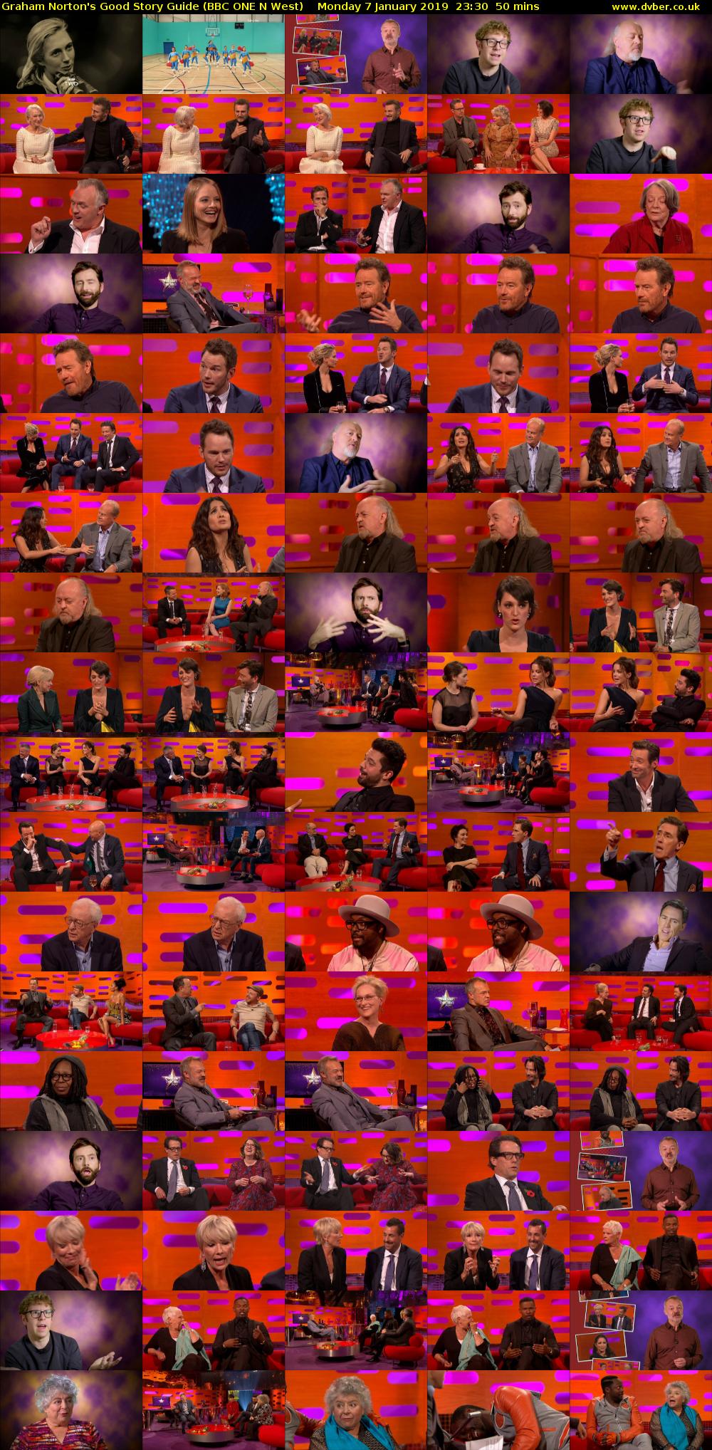 Graham Norton's Good Story Guide (BBC ONE N West) Monday 7 January 2019 23:30 - 00:20