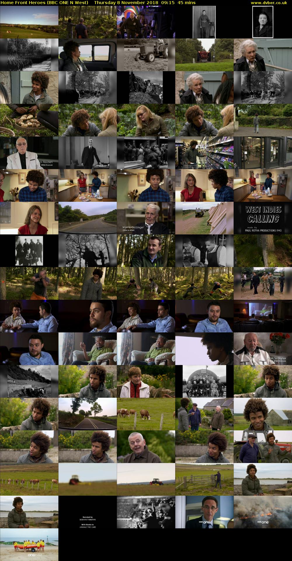 Home Front Heroes (BBC ONE N West) Thursday 8 November 2018 09:15 - 10:00
