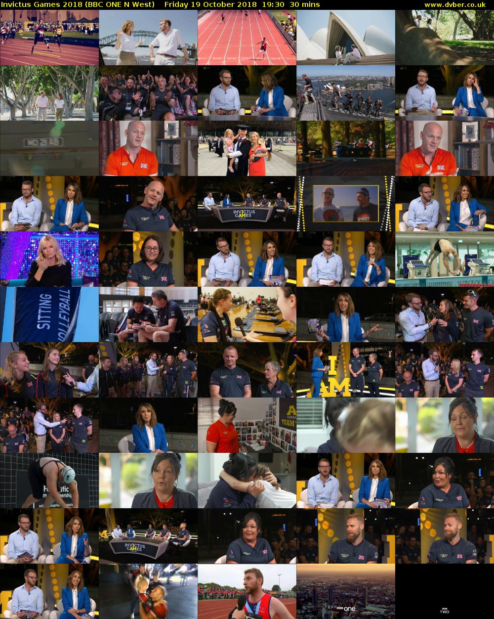 Invictus Games 2018 (BBC ONE N West) Friday 19 October 2018 19:30 - 20:00