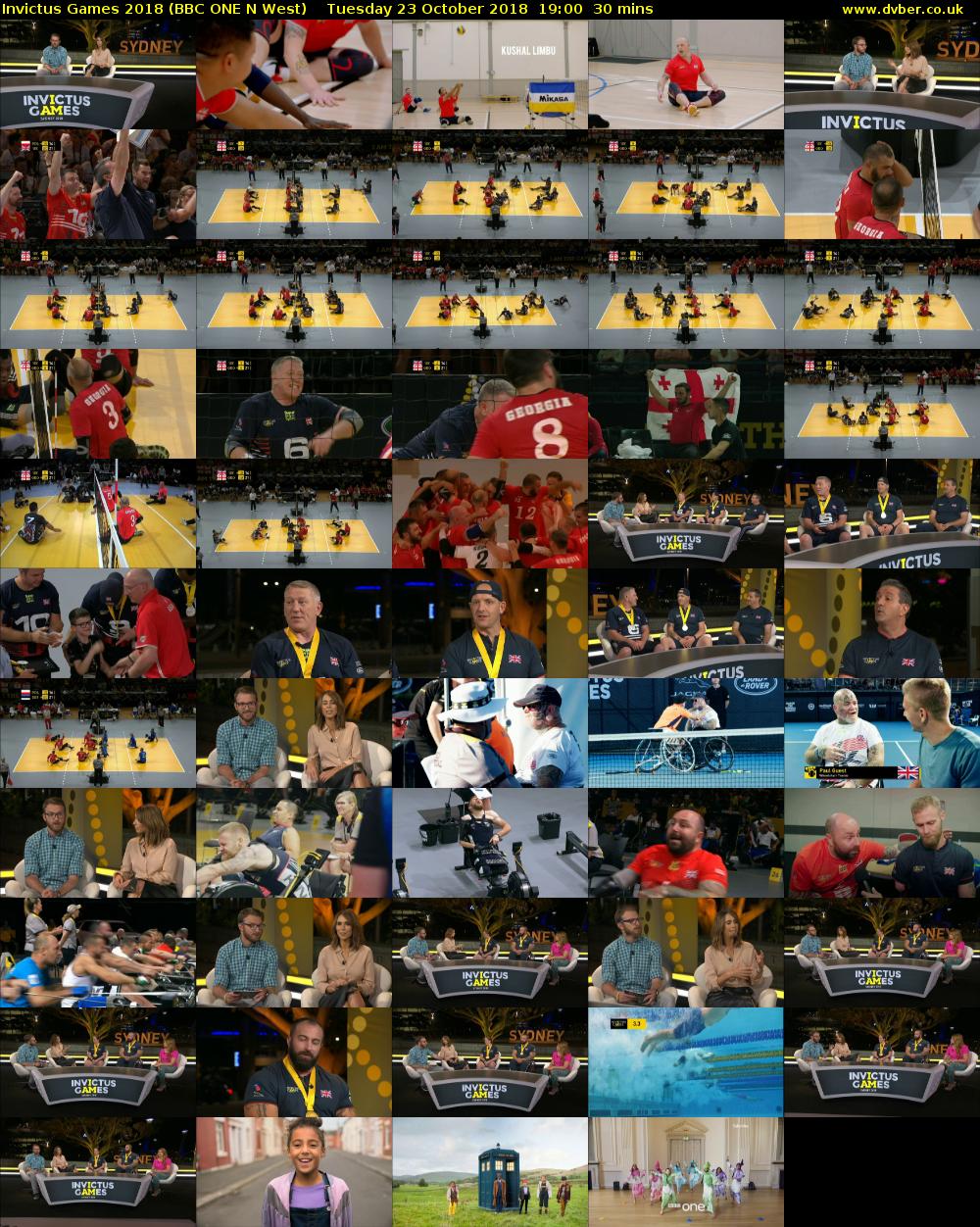 Invictus Games 2018 (BBC ONE N West) Tuesday 23 October 2018 19:00 - 19:30