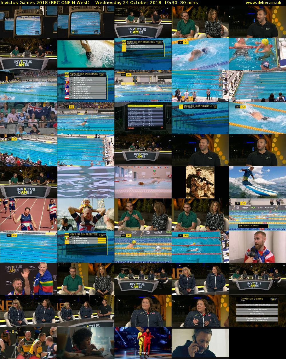 Invictus Games 2018 (BBC ONE N West) Wednesday 24 October 2018 19:30 - 20:00