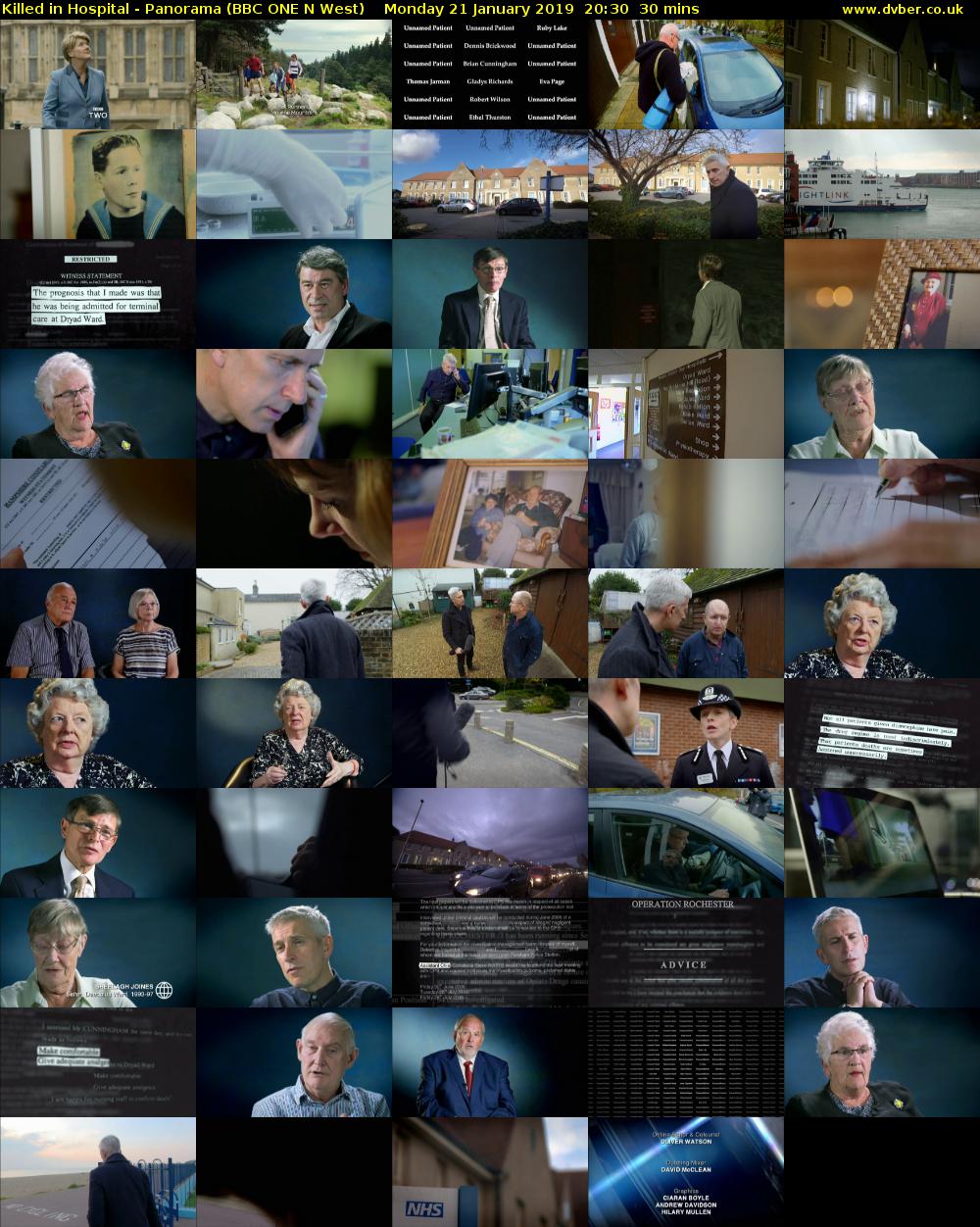 Killed in Hospital - Panorama (BBC ONE N West) Monday 21 January 2019 20:30 - 21:00