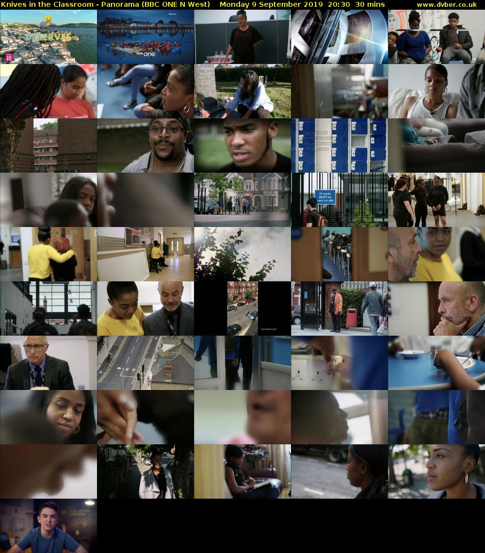 Knives in the Classroom - Panorama (BBC ONE N West) Monday 9 September 2019 20:30 - 21:00