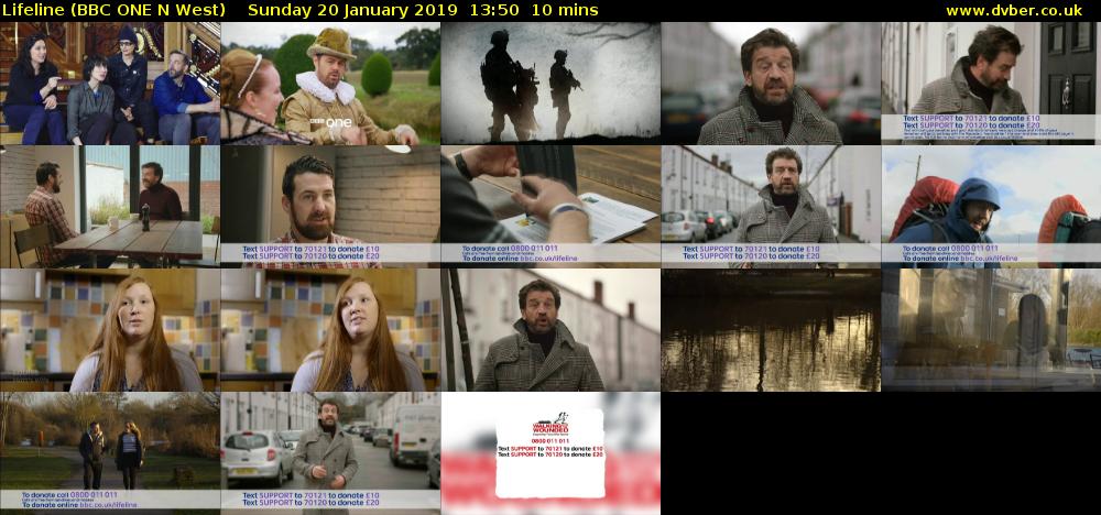 Lifeline (BBC ONE N West) Sunday 20 January 2019 13:50 - 14:00