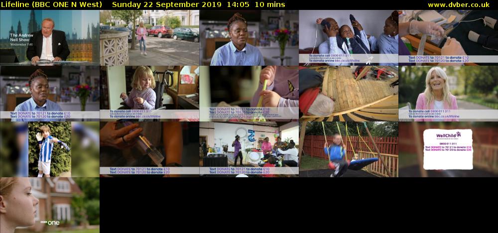 Lifeline (BBC ONE N West) Sunday 22 September 2019 14:05 - 14:15