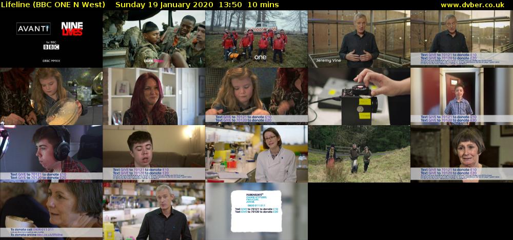 Lifeline (BBC ONE N West) Sunday 19 January 2020 13:50 - 14:00