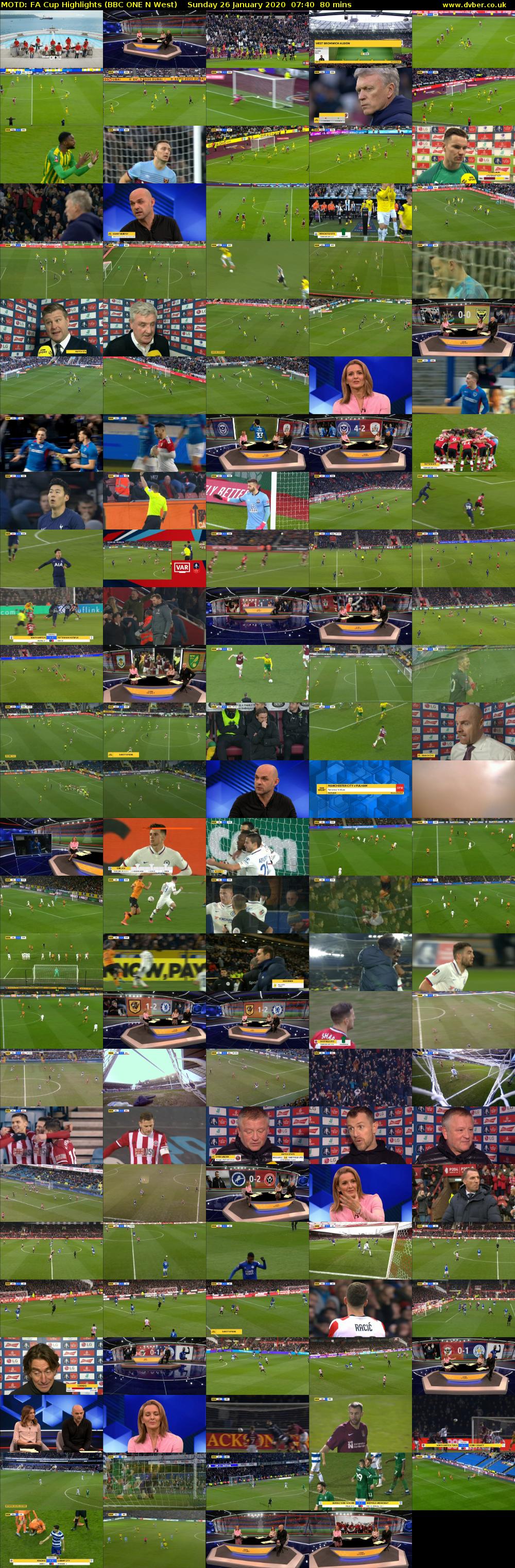 MOTD: FA Cup Highlights (BBC ONE N West) Sunday 26 January 2020 07:40 - 09:00