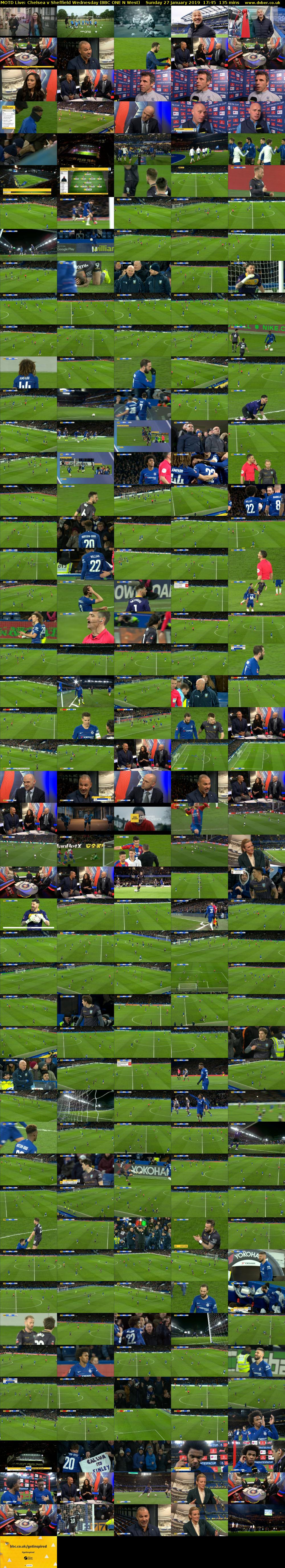 MOTD Live: Chelsea v Sheffield Wednesday (BBC ONE N West) Sunday 27 January 2019 17:45 - 20:00