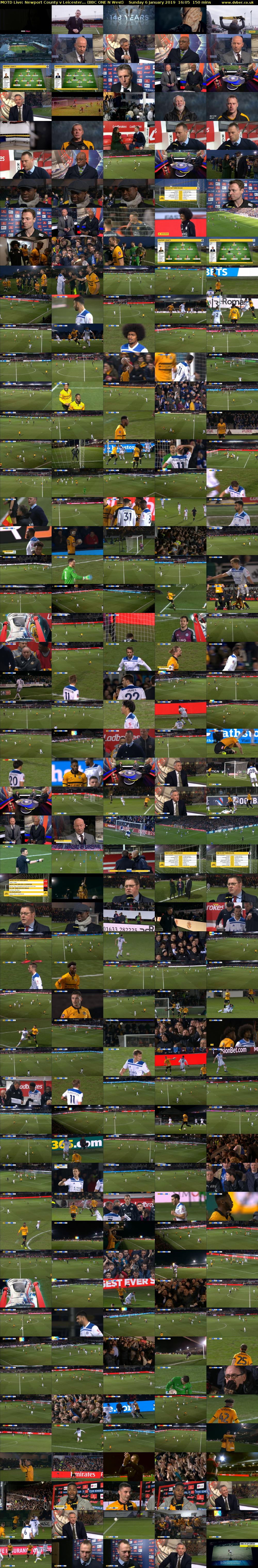 MOTD Live: Newport County v Leicester... (BBC ONE N West) Sunday 6 January 2019 16:05 - 18:35