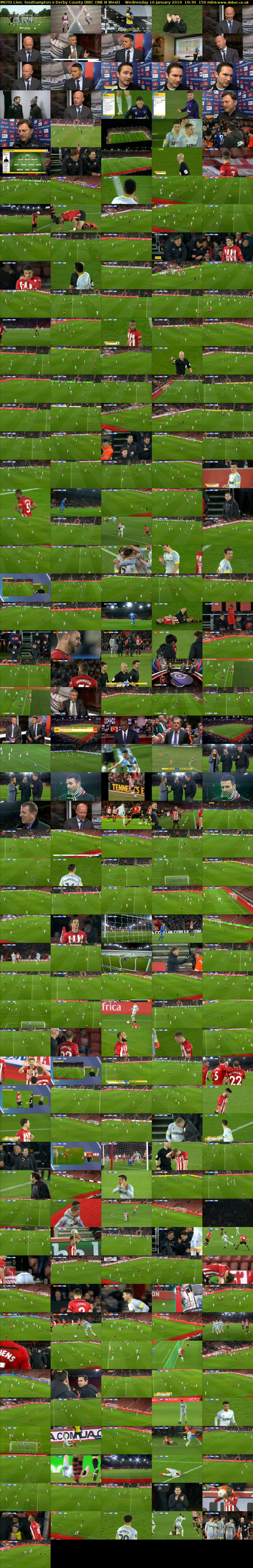 MOTD Live: Southampton v Derby County (BBC ONE N West) Wednesday 16 January 2019 19:30 - 22:00