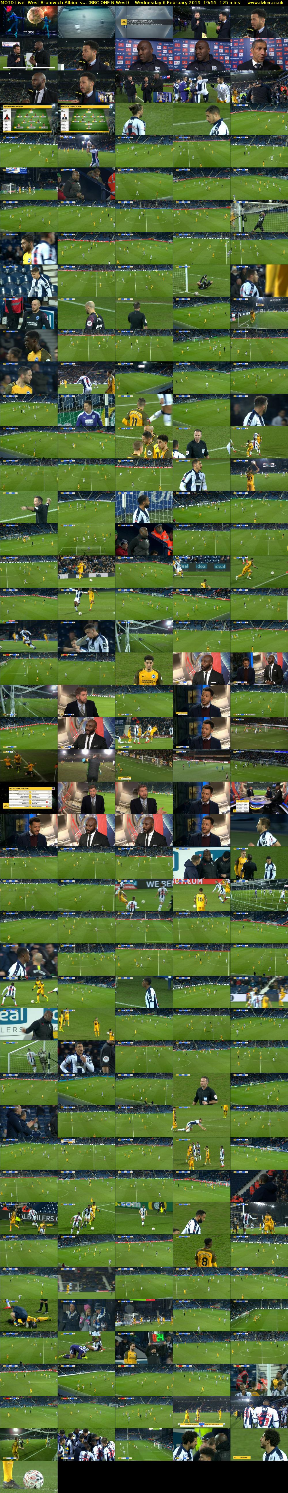 MOTD Live: West Bromwich Albion v... (BBC ONE N West) Wednesday 6 February 2019 19:55 - 22:00