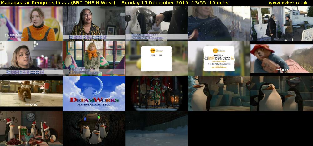 Madagascar Penguins in a... (BBC ONE N West) Sunday 15 December 2019 13:55 - 14:05