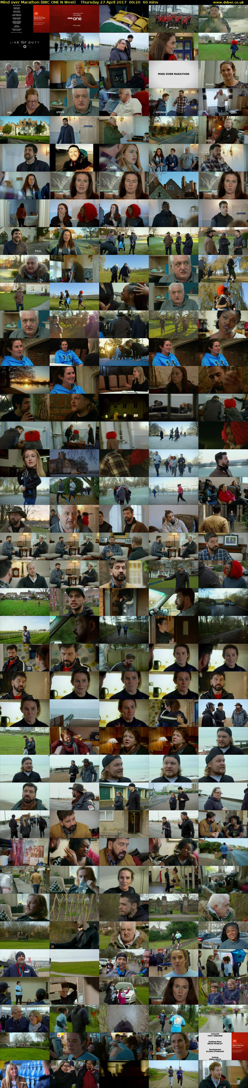 Mind over Marathon (BBC ONE N West) Thursday 27 April 2017 00:20 - 01:20