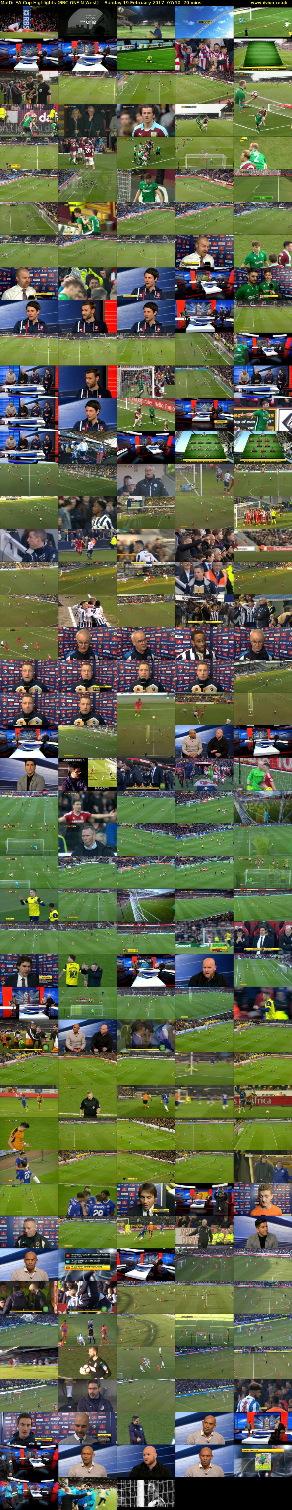 MotD: FA Cup Highlights (BBC ONE N West) Sunday 19 February 2017 07:50 - 09:00