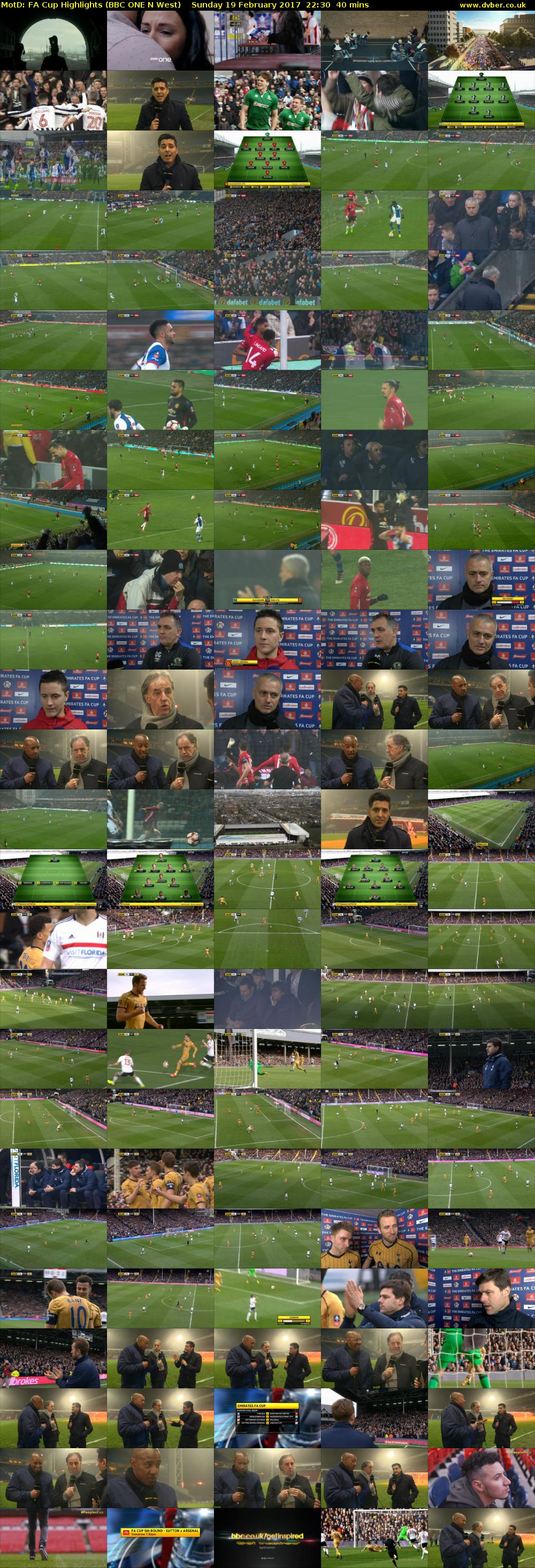 MotD: FA Cup Highlights (BBC ONE N West) Sunday 19 February 2017 22:30 - 23:10