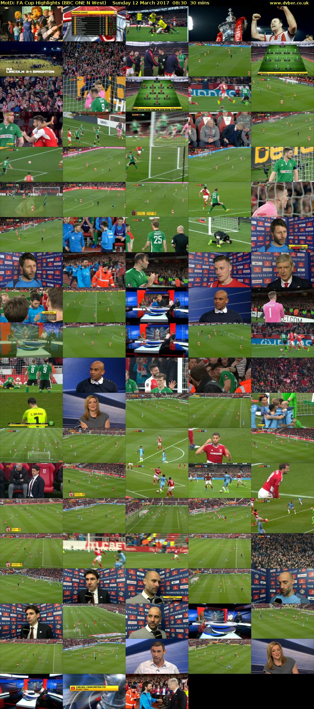 MotD: FA Cup Highlights (BBC ONE N West) Sunday 12 March 2017 08:30 - 09:00