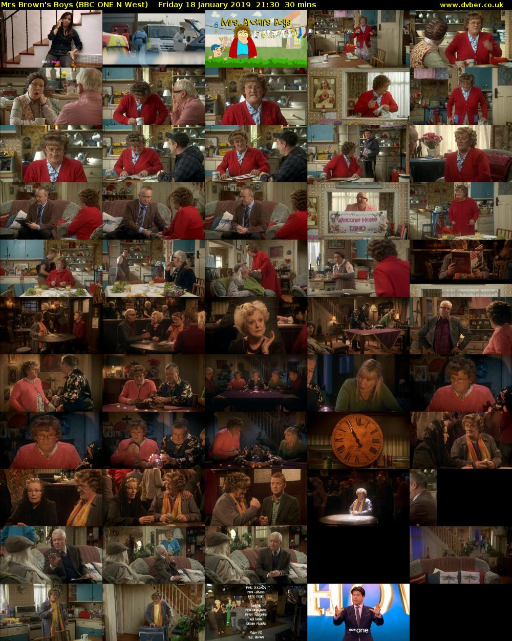 Mrs Brown's Boys (BBC ONE N West) Friday 18 January 2019 21:30 - 22:00